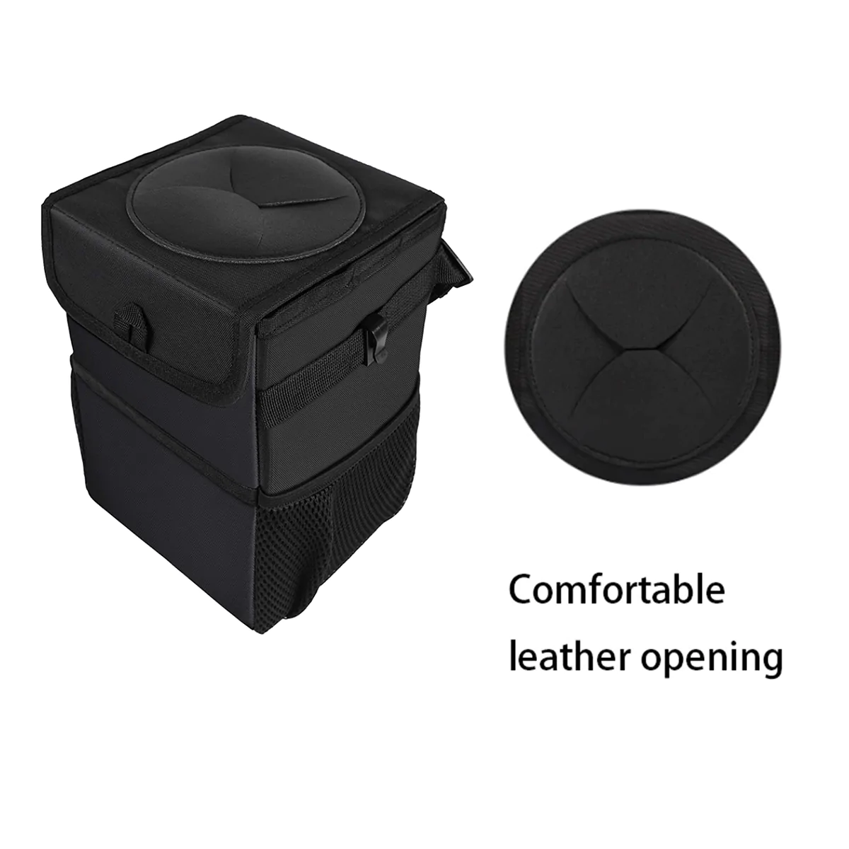 Waterproof Car Trash Can with Lid and Storage Pockets, Custom-Fit For Jaguar, 100% Leak-Proof Car Organizer, Waterproof Car Garbage Can, Multipurpose Trash Bin for Car DLJG234 - Delicate Leather