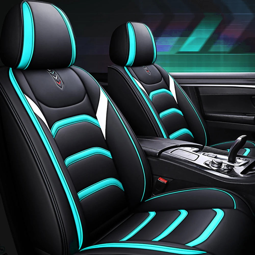 PU Leather Car Seat Covers for Front 2 Seats – Waterproof, Non-Slip, and Comfortable Green Cushion - Delicate Leather