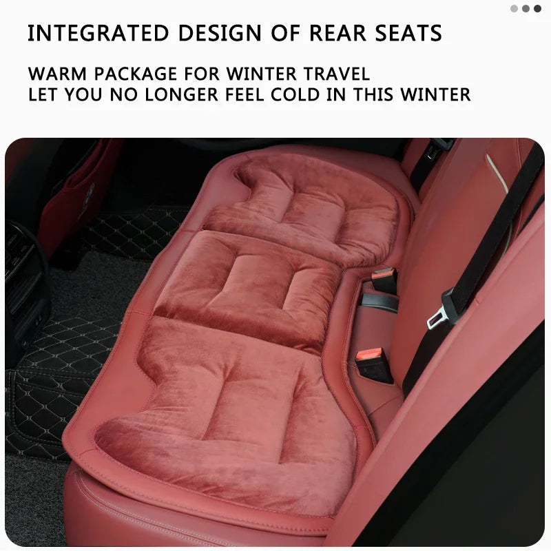 Flannel Car Seat Cover Front Rear Seats Cushion Protector Mat Pad Universal, Custom For Cars, Seat Cushion for Car - Delicate Leather