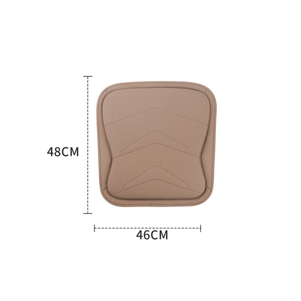 Premium Leather Car Seat Cushion & Lumbar Support – Breathable Non-Slip Interior Accessory - Delicate Leather
