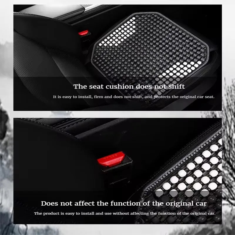 Wooden Beads Seat Cushion – Cool, Breathable, Comfortable Multi-Purpose Pad - Delicate Leather