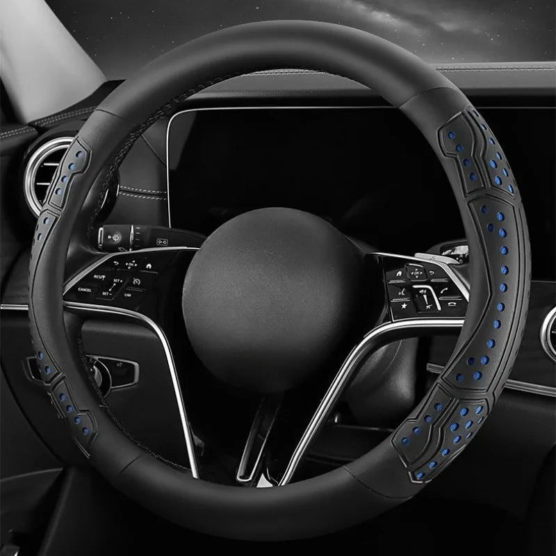 Nappa Leather Car Steering Wheel Cover – Universal Non-Slip O/D Type, Car Interior Accessory - Delicate Leather
