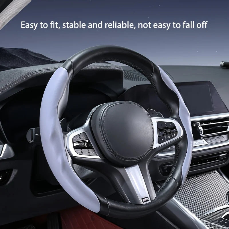 Mini Pattern Steering Wheel Cover – Ultra-Thin Anti-Slip Grip, Secure Fit, Universal Interior Accessory - Delicate Leather