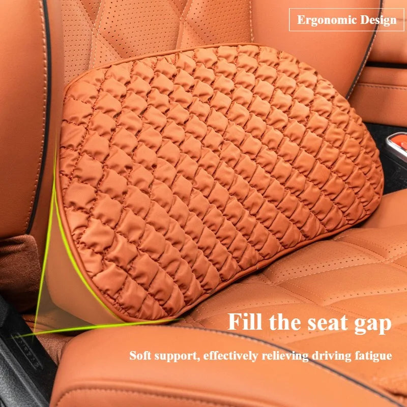 Luxury Leather Car Neck & Lumbar Pillow Set – Ergonomic Memory Foam Headrest and Waist Support for Auto Seats - Delicate Leather