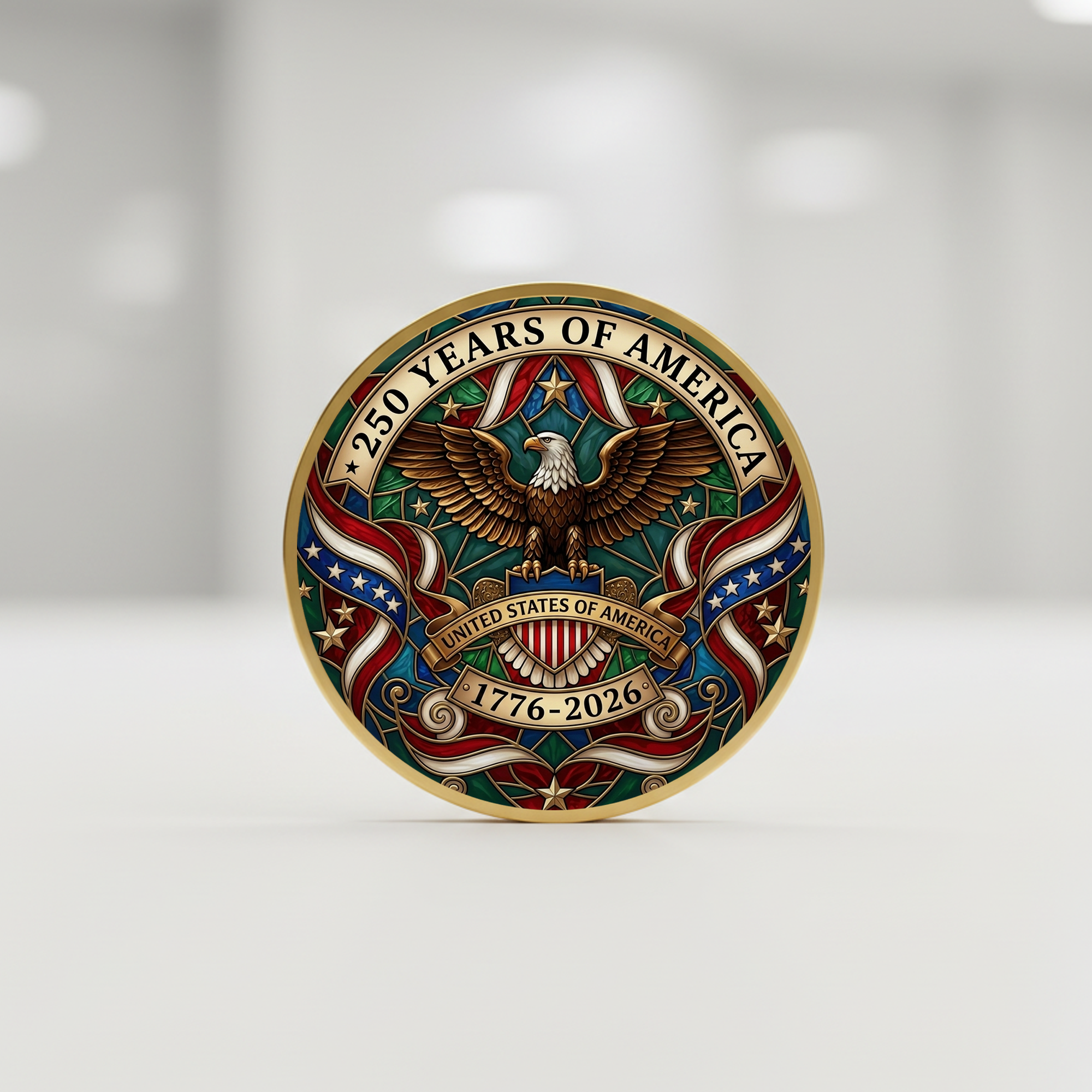 250th Anniversary of America 1776–2026 Commemorative Coin – Patriotic Souvenir Token 07 - Delicate Leather