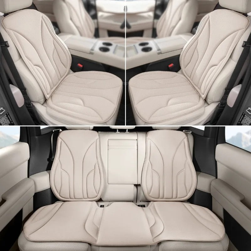 Algae Fiber Car Seat Cover Full Set – Universal Breathable Non-Slip Seat Cushion Set - Delicate Leather