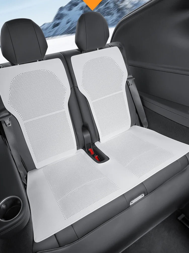 For 6-seater Tesla Model YL Car Seat Cushion Set – Front & Rear Seat Protection Cushions - Delicate Leather