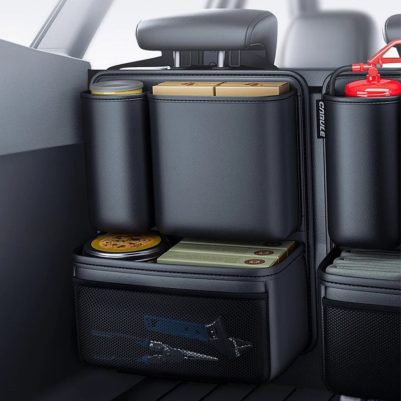 Car Trunk Organizer and Storage Detachable Seat Back Hanging Organizers Pocket - Delicate Leather