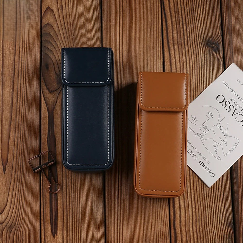 High-Quality Large Capacity Soft Leather Flap Glasses Case, Myopia Glasses, Sunglasses Box, Portable Travel Glasses Storage Box