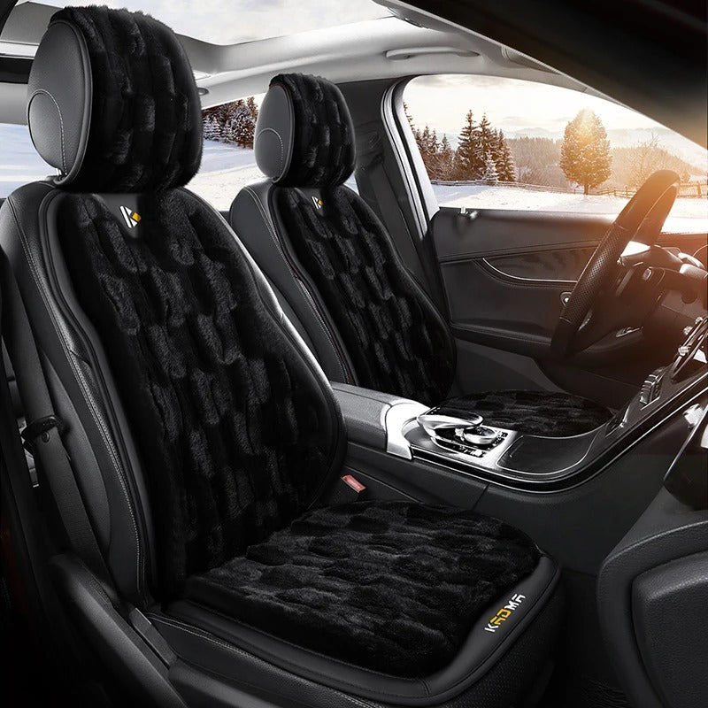 Luxury Thick Plush Car Seat Cushion – Warm Mink Velvet Winter Seat Cover for Comfort and Protection - Delicate Leather