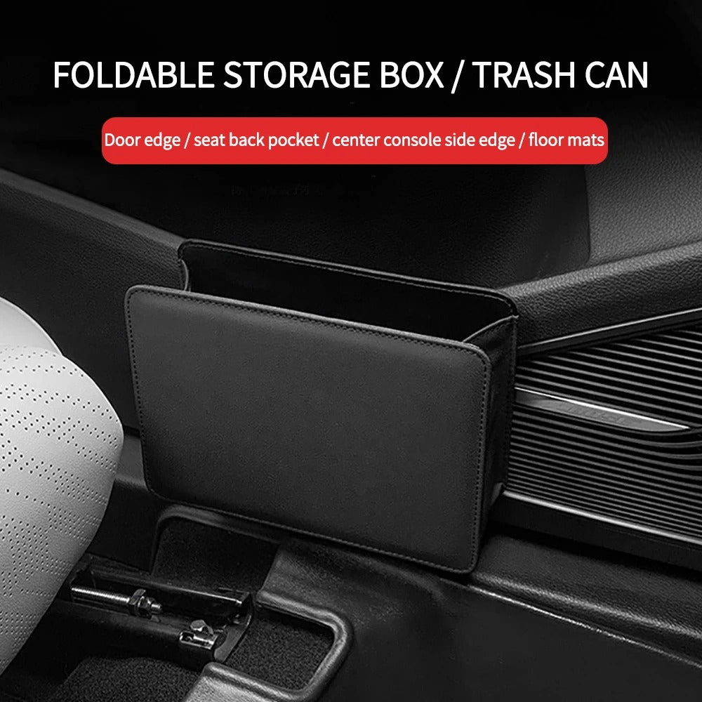 PU Leather Car Side Door Storage Box – Waterproof Phone Pocket Pouch Seat Side Organizer - Delicate Leather