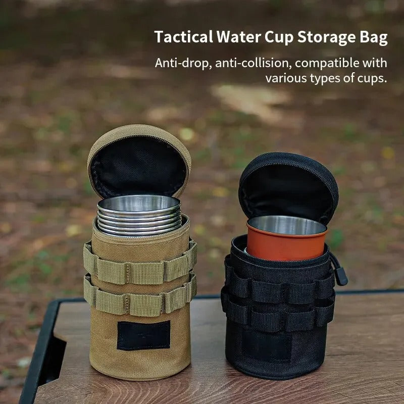 Tactical Multi-Functional Storage Bag 600D Oxford Cloth Portable Water Cup Protection Bag - Delicate Leather