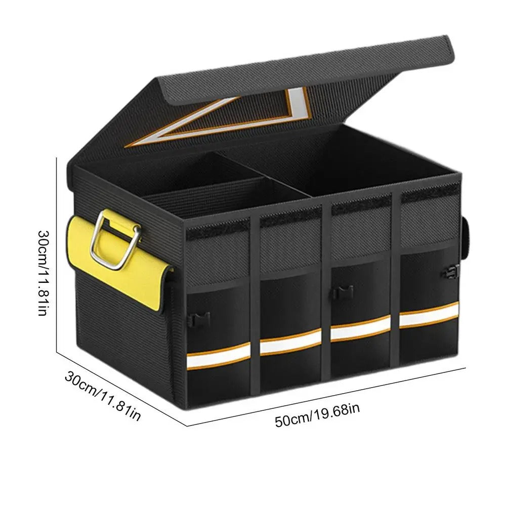 Foldable Car Trunk Storage Bag with Multi-Pockets – Large Capacity Oxford Trunk Organizer - Delicate Leather