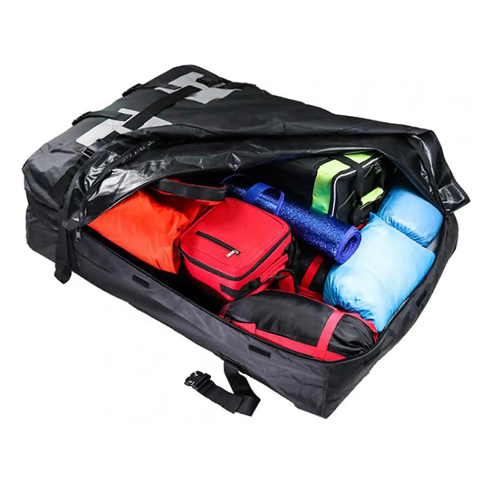 Car Rooftop Bag, Waterproof Roof Luggage Cargo Carrier Bag, Reinforced Straps - Delicate Leather