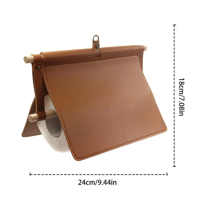 Camping Tissue Storage Box - Outdoor Household Leather Storage Bag for Dining and Travelling - Delicate Leather