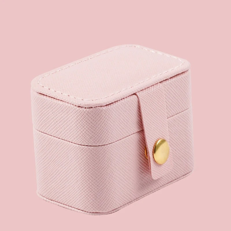Mini Portable Simple PU Leather Jewelry Storage Case - Delicate Leather