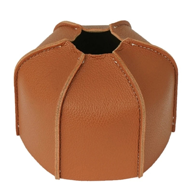 Durable PU Leather Gas Canister Protective Cover - Outdoor Camping Fuel Cylinder Storage Bag - Delicate Leather