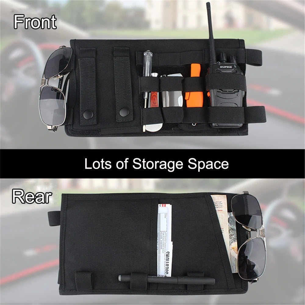 Tactical Sun Visor Organizer for Car SUV Universal Accessories - Delicate Leather