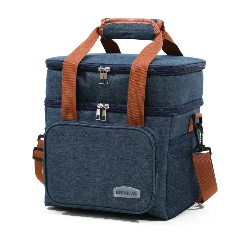 Outdoor Thermal Picnic Cooler Bags Portable Camping Lunch Bag Food Insulated Case - Delicate Leather