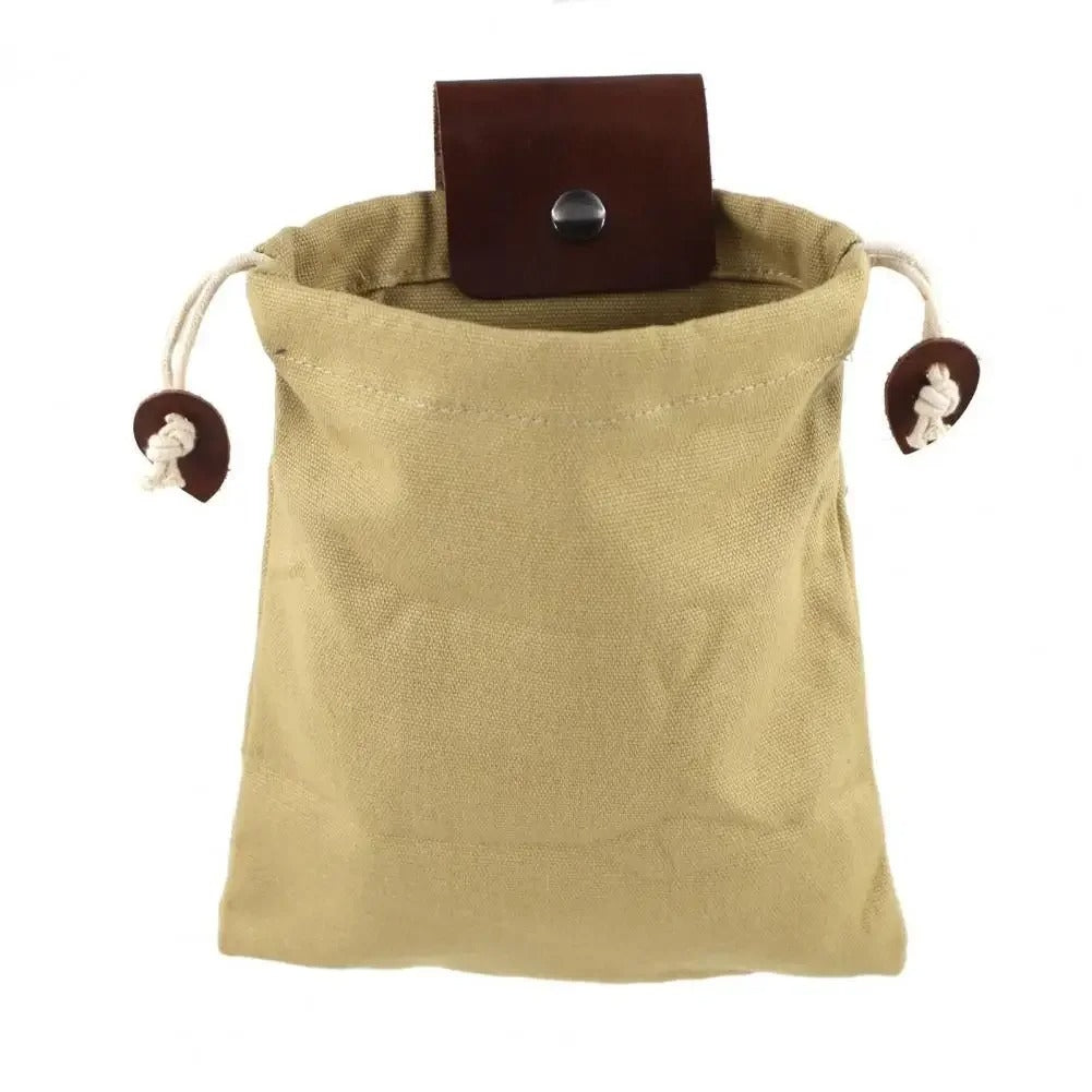 Portable Outdoor Foraging Bag - Collapsible Fruit Picking Pouch - Delicate Leather