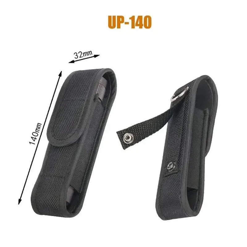 Tactical Flashlight Pouch LED Torch Holster Belt Waist Pack Tools Carry Case Outdoor Camping Hunting Knife Bag - Delicate Leather