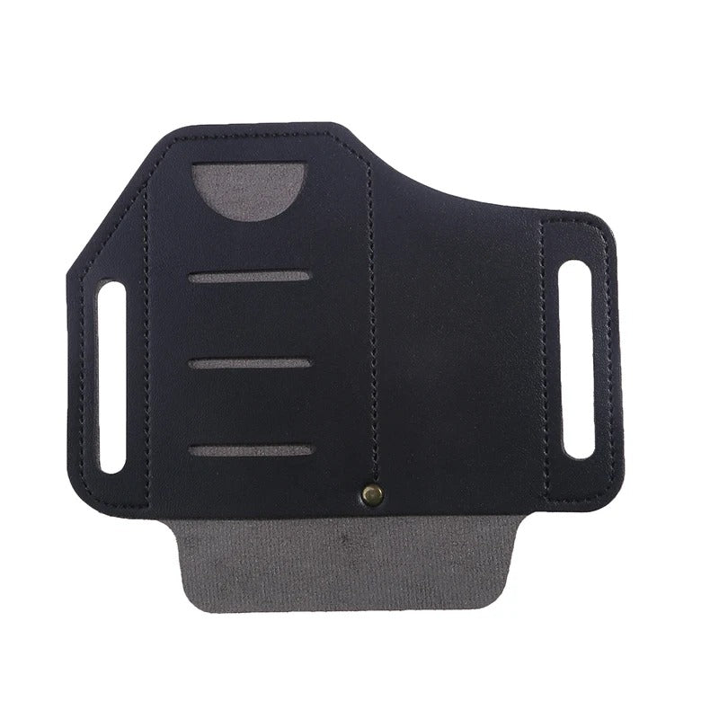 Tactical Multi-Tool Belt Leather Bag - Portable Tool Storage Holster for Outdoor Camping, Hunting, and EDC - Delicate Leather