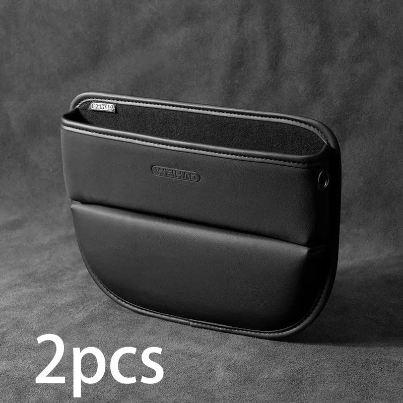Car Seat Gap Organizer – Leather & Suede Storage Box for Front Seat - Delicate Leather