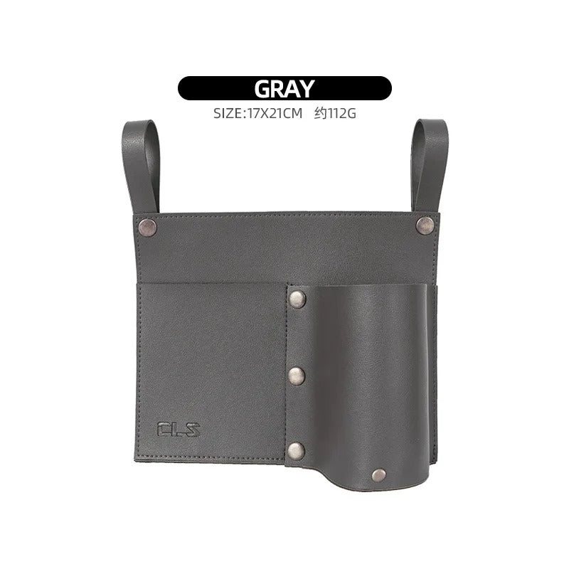 Portable Leather Hanging Storage Bag - Outdoor Camping Chair & Folding Table Organizer - Delicate Leather