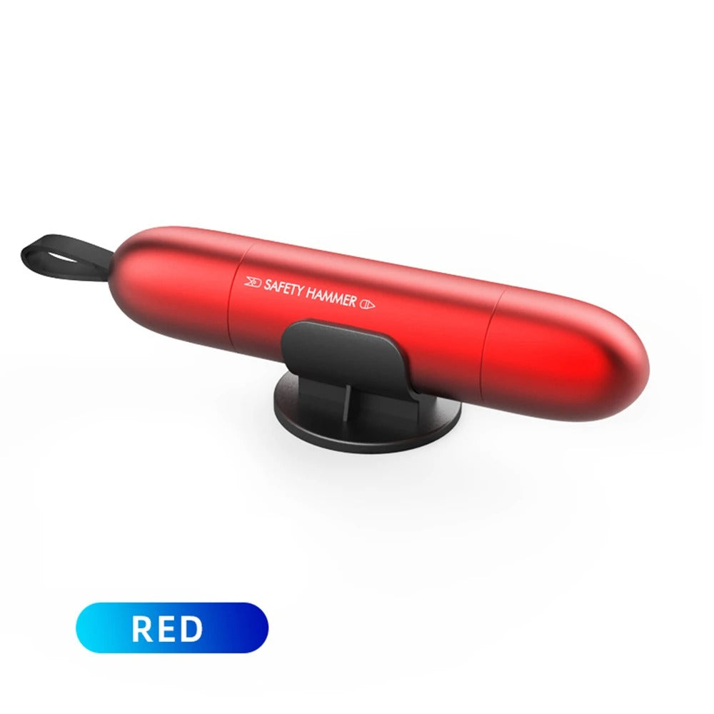 Mini Car Hammer Safety Supplies - Emergency Glass Breaker and Seat Belt Cutter for Car Security and Escape - Delicate Leather