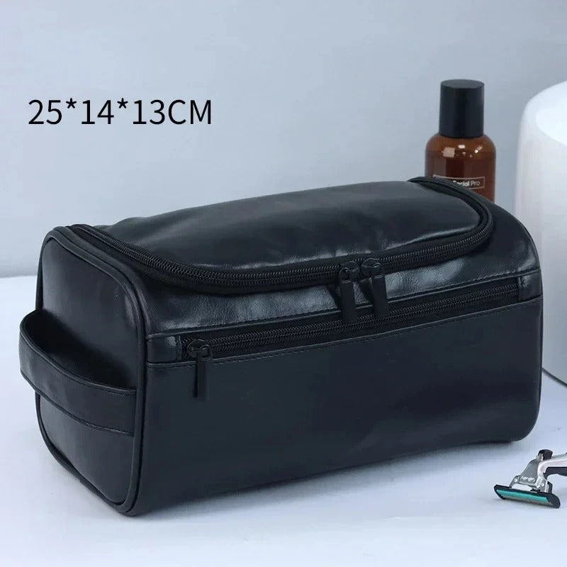 Hanging Toiletry Bag – Large Capacity Travel Organizer for Men & Women - Delicate Leather