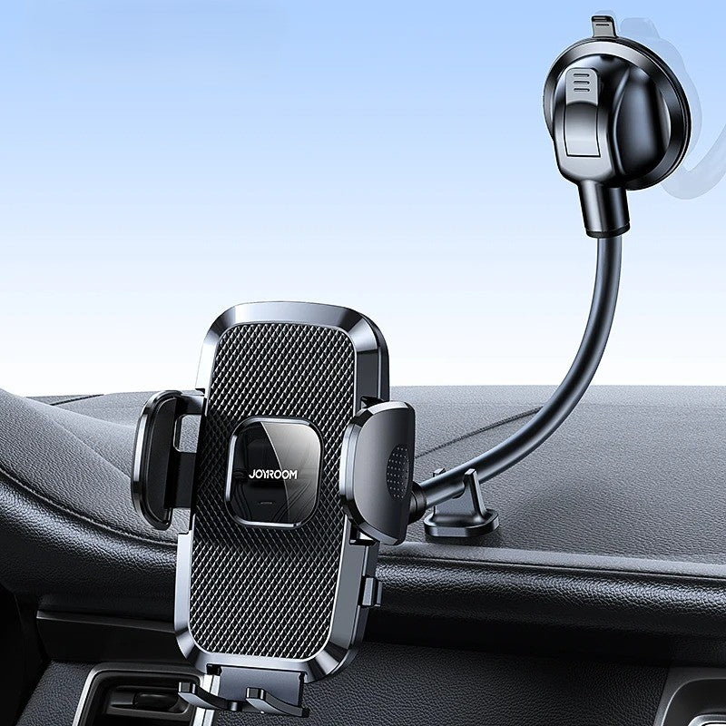 360° Dashboard Phone Holder for Car - 9in Flexible Long Arm, Universal Windshield & Air Vent Mount for All Mobile Phones - Delicate Leather