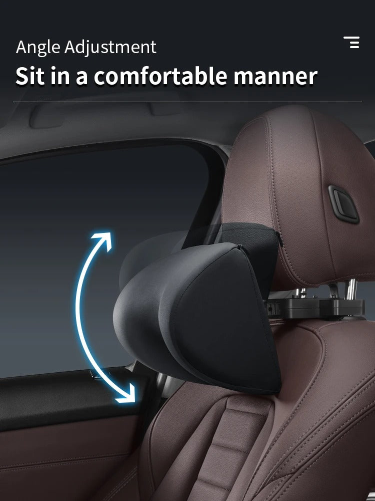 Six-Way Adjustable U-Shaped Memory Cotton Car Headrest - Delicate Leather