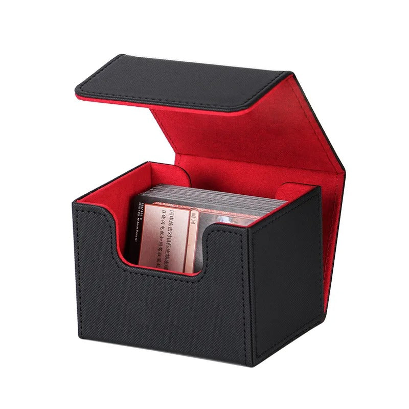 PU Leather Trading Card Box Collection Capacity Tarot Card Box Card Storage Box Game Card Set Storage Organizer - Delicate Leather
