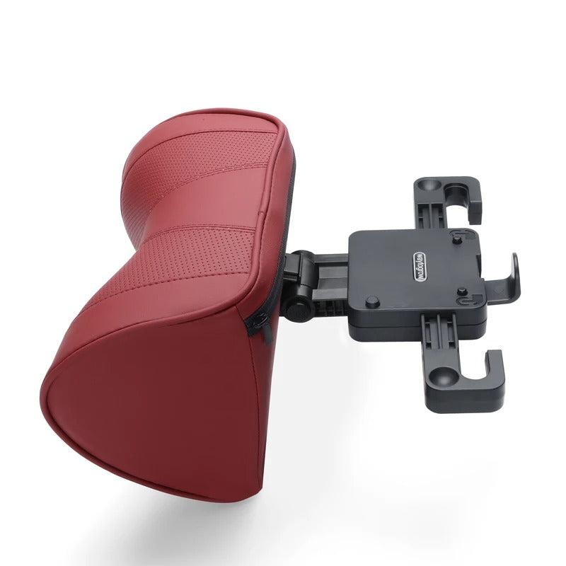 Multi-Functional Car Headrest Pillow Memory Foam Car Neck Pillow, Support Cervical Vertebrae and Head, Soft Velvet, Adjustable Height - Delicate Leather