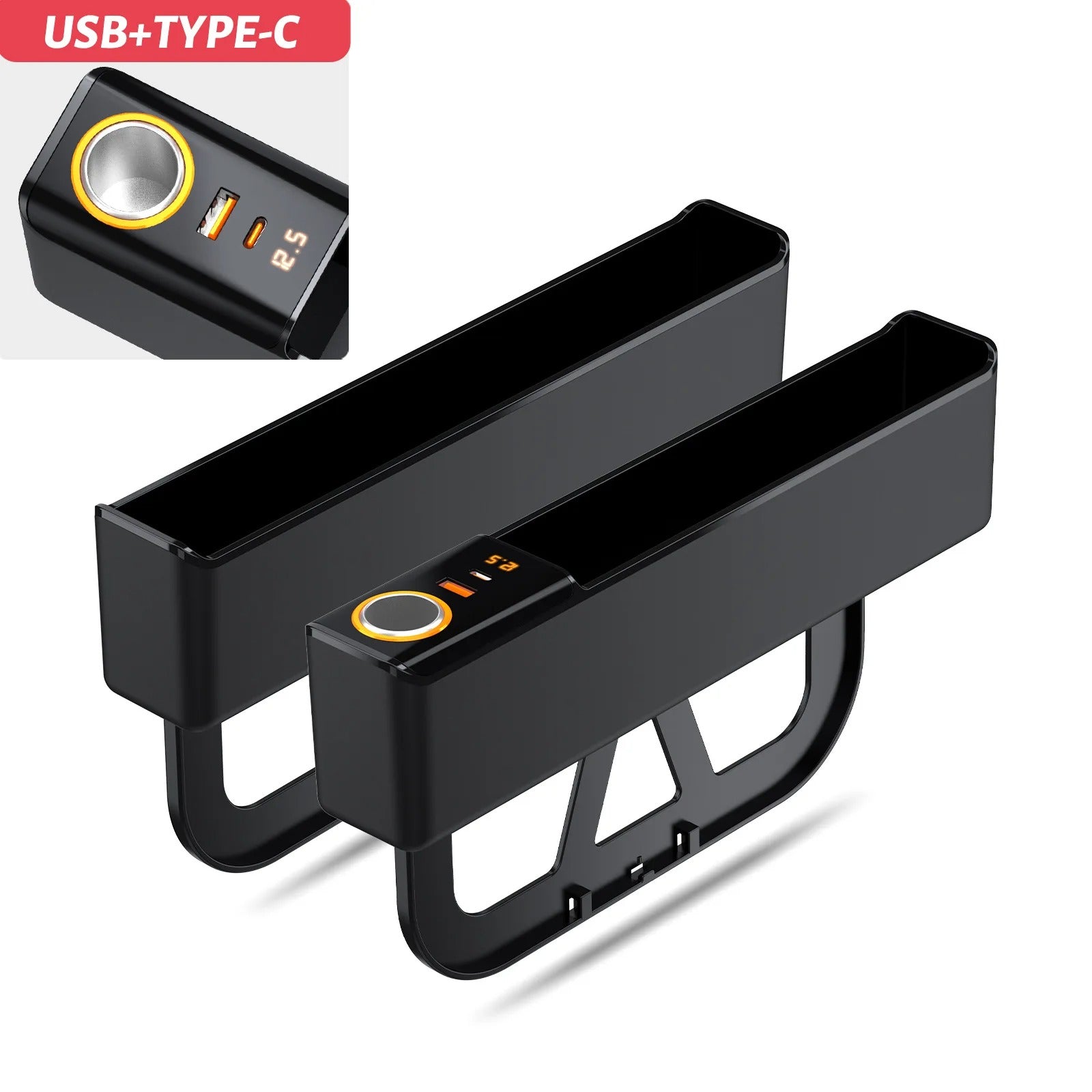 Car Seat Gap Filler Organizer 52W Charging Car Organizer Storage Box Base Removable Seat Gap Filler for Car Organizer Front Seat - Delicate Leather