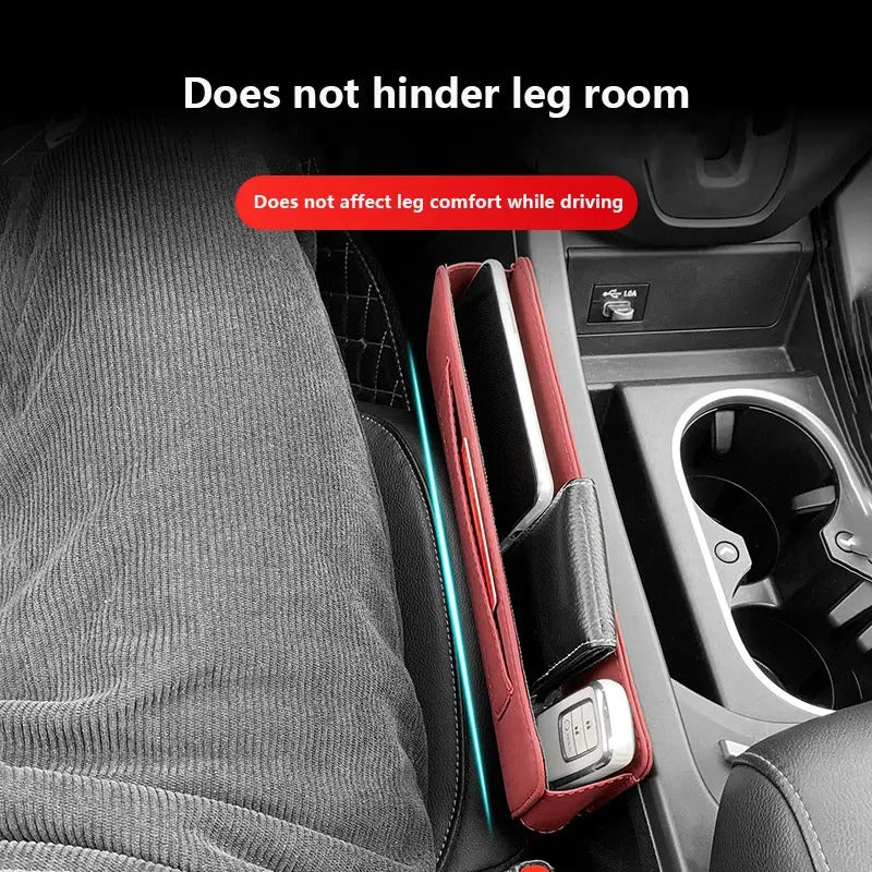 New Leather Car Seat Gap Organizer Console Crevice Filler Side Storage Box Car Interior Storage Pocket - Delicate Leather