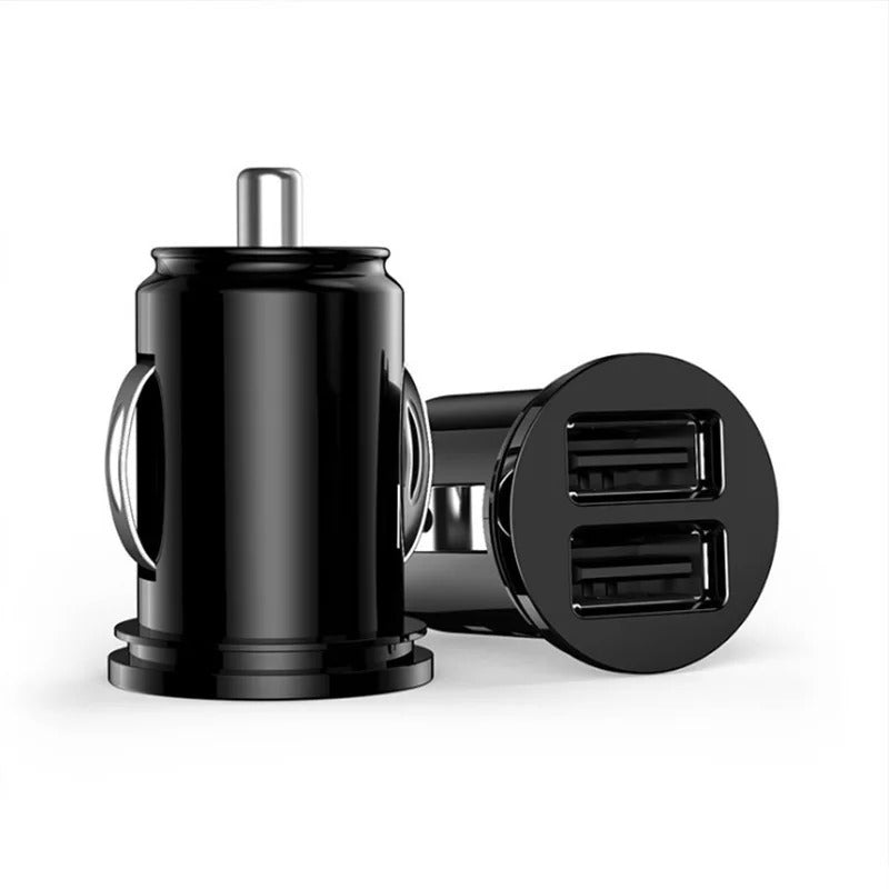 Bling Dual Port USB Car Charger – 5V 2.1A Fast Adapter with Rhinestone Design, Gift For Mother's Day 2025 - Delicate Leather