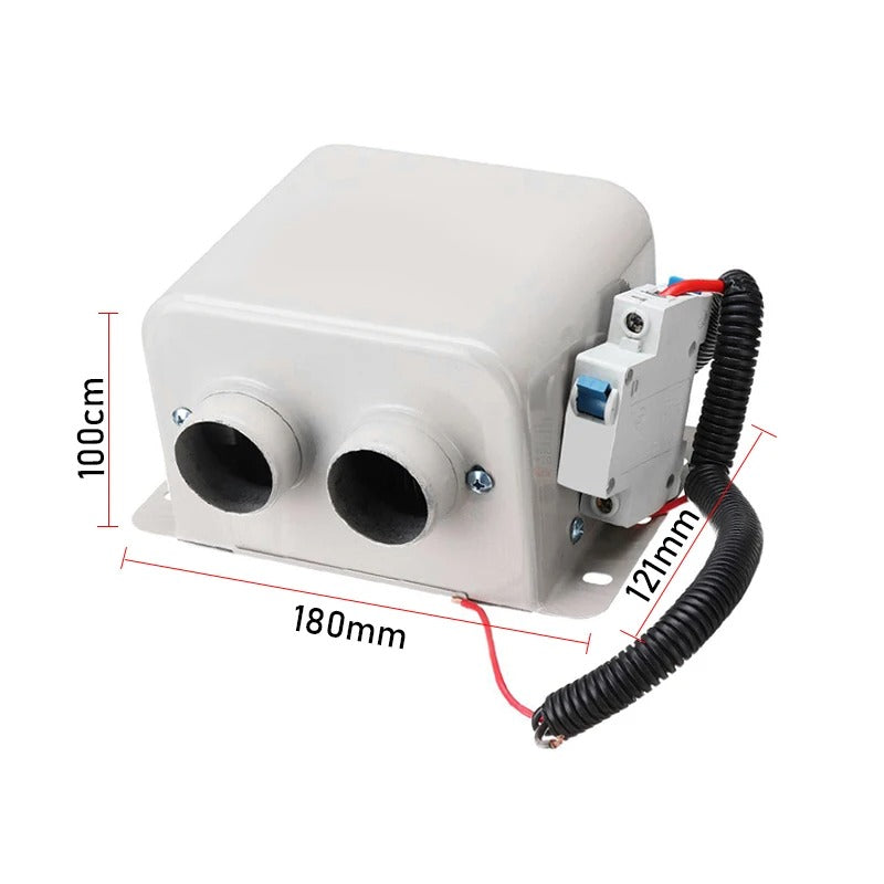 1200W 2 Hole Heating Defroster 12V 24V Auto Car Heater Demister Car Electric Heater Heating Fan Windshield Dryer Car Air Heater
