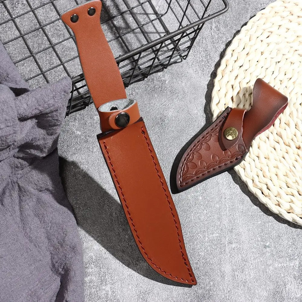 Sheath Holster Pocket Hunt Leather Sheath Holder - Fold Knife Tool Camp Outdoor Carry Belt Loop Case Flashlight Case - Delicate Leather