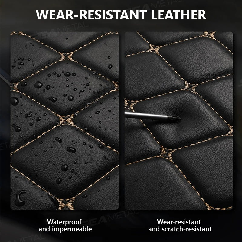 Foldable Car Travel Bed – Wear-Resistant PU Leather Sleeping Pad for SUV & Sedan