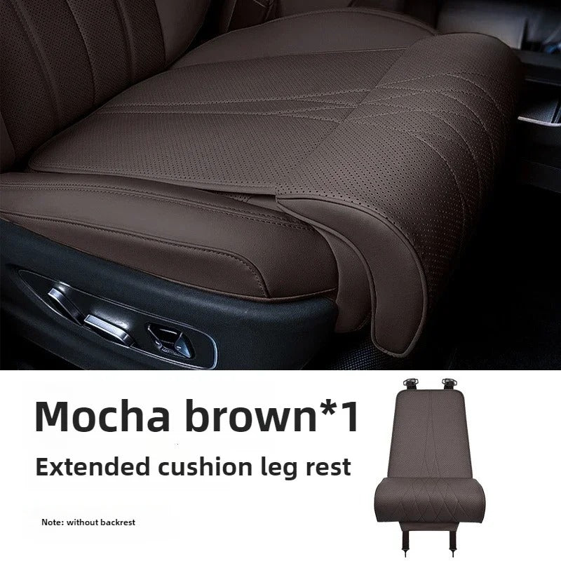 Driver Car Seat Extender - Leather Leg Support Cushion for Long Distance Driving - Memory Foam Knee Pad for Car, Truck, and Home Use - Delicate Leather