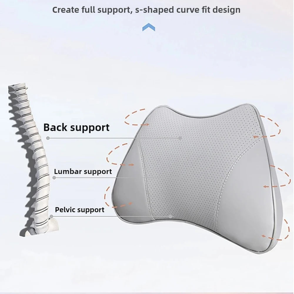 Nappa Leather Car Seat Cover Set – Breathable Four-Season Cushion with Headrest - Delicate Leather