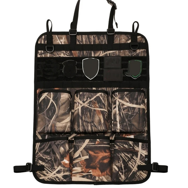 Car Organizer Seat Back Storage Bag - Multifunction Tactical Camo Hanging Bags, Interior Accessories - Delicate Leather