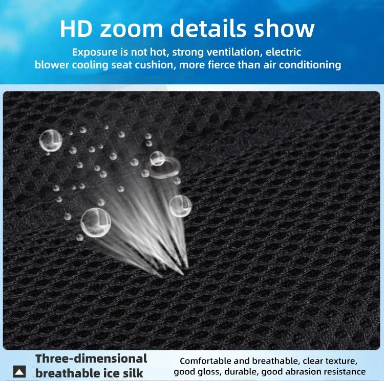 Ventilated Car Seat Cushion – Adjustable Fan Cooling Seat Pad for All Seasons - Delicate Leather