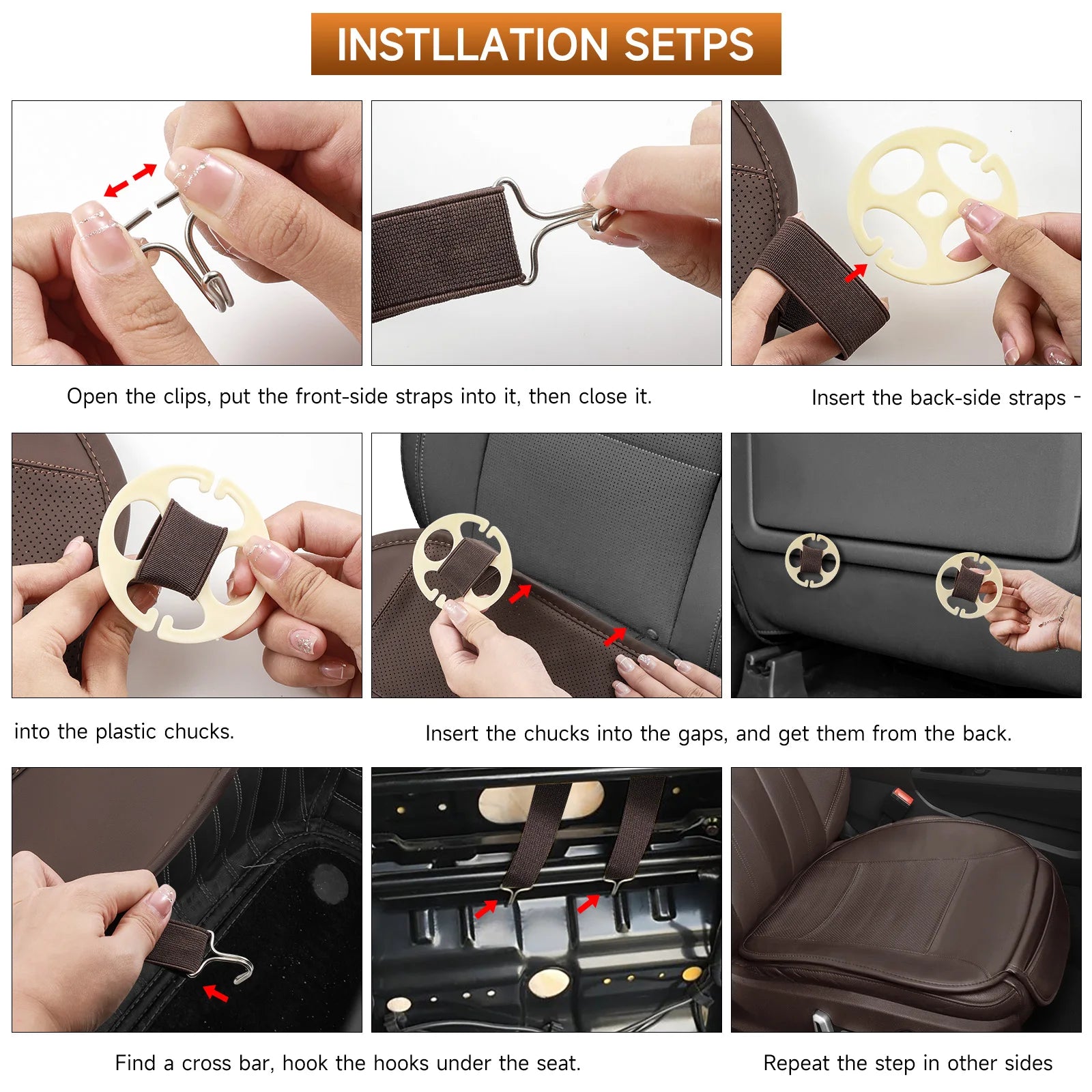 Premium Car Seat Cushion – Memory Foam Driver Seat Pad with Non-Slip Bottom, Ergonomic Support, Fits 95% of Vehicle Seats - Delicate Leather