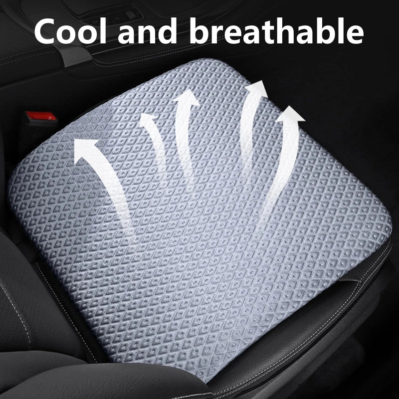 Memory Foam Car Seat Cushion – Breathable Height Boost Mat for Car and Office - Delicate Leather