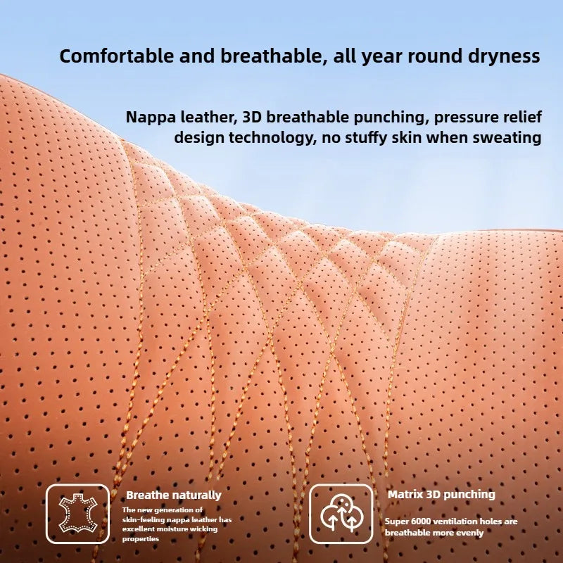 Soft Memory Foam Car Neck & Lumbar Pillow Set – Leather Headrest for Comfortable Driving - Delicate Leather