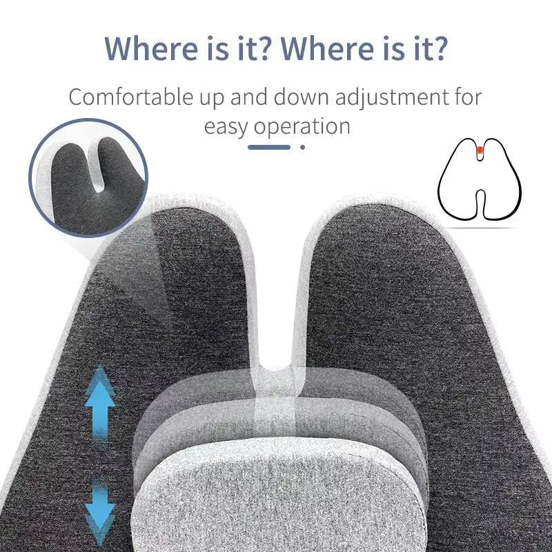 Memory Foam Seat Cushion with Lumbar Support – Chair & Car Seat Back Cushion - Delicate Leather