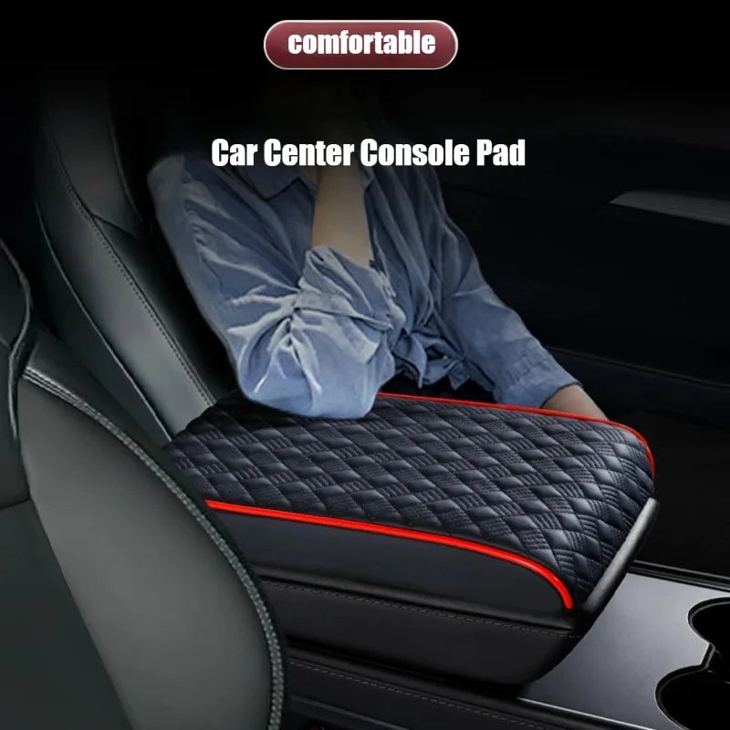 Premium Nappa Leather Center Console Pad – Universal Armrest Riser Cushion, Comfortable & Scratch-Resistant - Delicate Leather