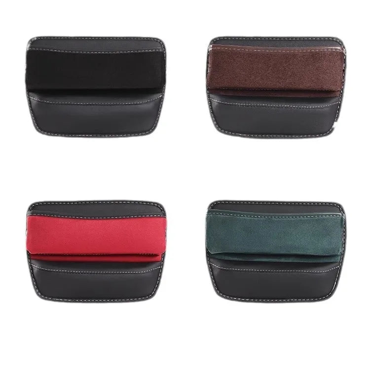 Universal Car Seat Gap Storage Box – Leather & Suede Center Seat Crevice Organizer - Delicate Leather